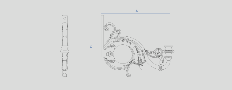 Public lighting with LED luminaires for outdoor lighting , Brakets , ABRFA69 Fernandina Bracket , 