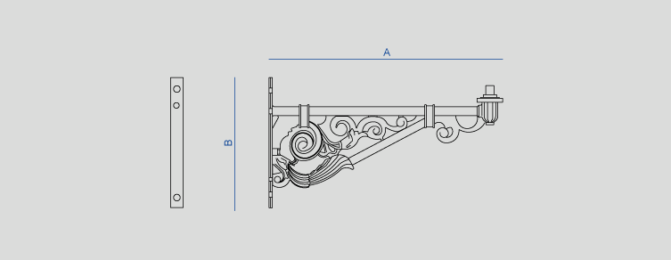 Public lighting with LED luminaires for outdoor lighting , Brakets , ABRV71A Villa Bracket ,