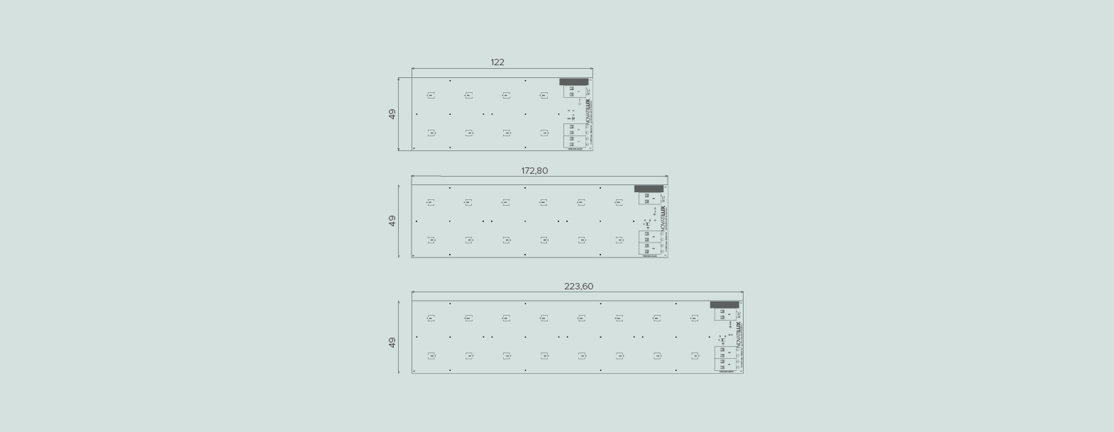 Eclairage public avec luminaires LED pour éclairage extérieur , Module Novatilux , PCB PCB NOVATILUX ,