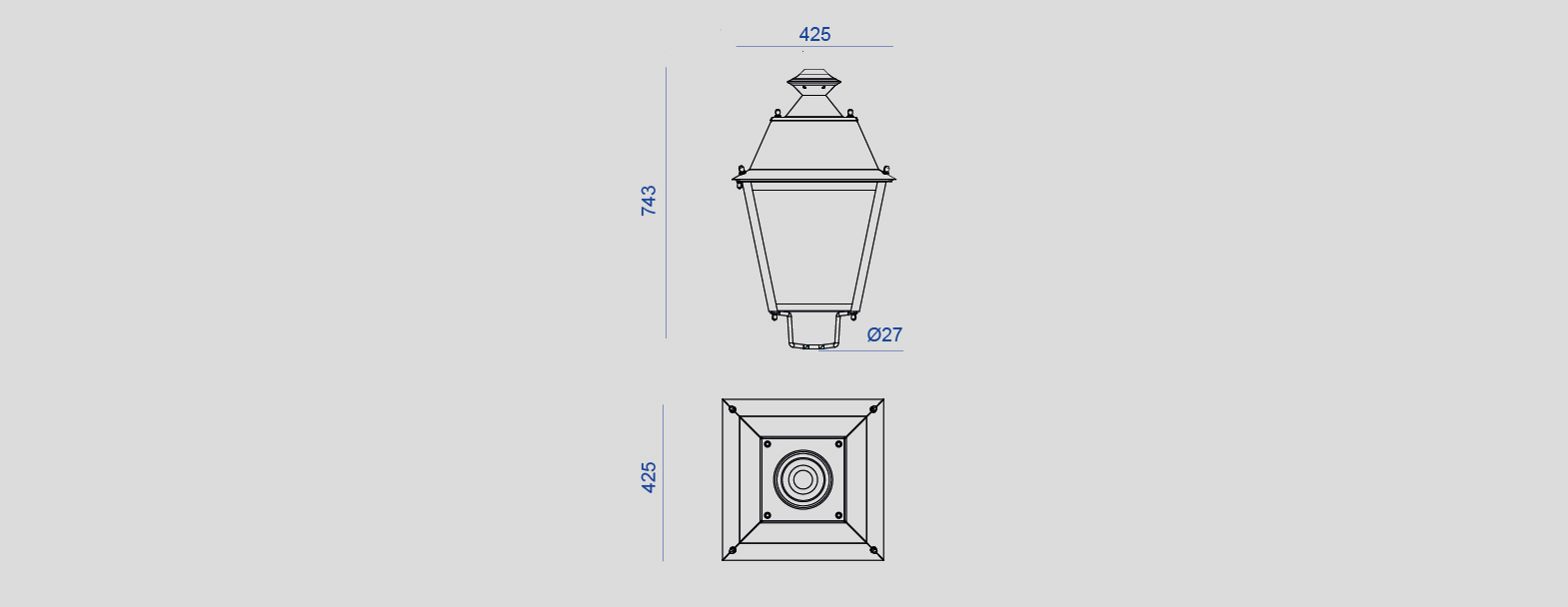 Enllumenat Públic amb lluminàries LED per a la il·luminació exterior , Il·luminació Ornamental , ALVIL Lluminària LED Villa IG  , 