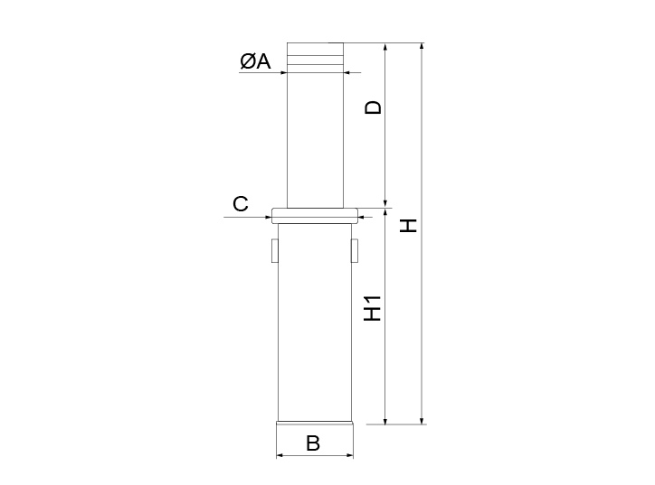 Street furniture with benches, litter bins, bollards, planters and equipment , Bollards , H220L8 Bollard Automatic Telescopic with key and LED Ø220 x 500 , 