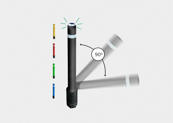 HFLEXLEDSOLMP - Borne Amovible Flexible Solaire avec LED et Base Polyéthylène