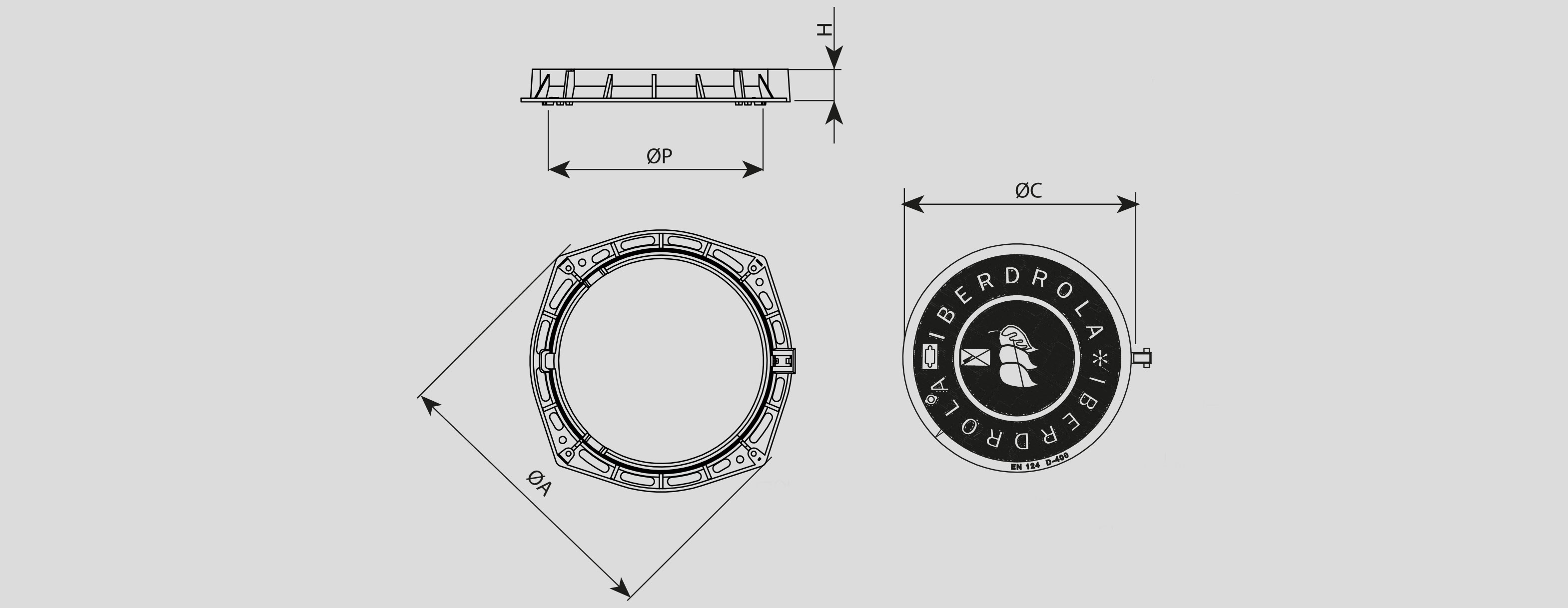 Covers and grates for sewage, manhole covers, cast iron, channels and sumps , Utility service manhole covers , IBM3T3 IBM3T3 , 