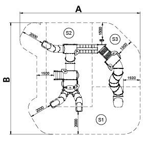 Parques infantiles con columpios, toboganes y juegos infantiles , Línea Alu , JALU06 Alu 6 , 