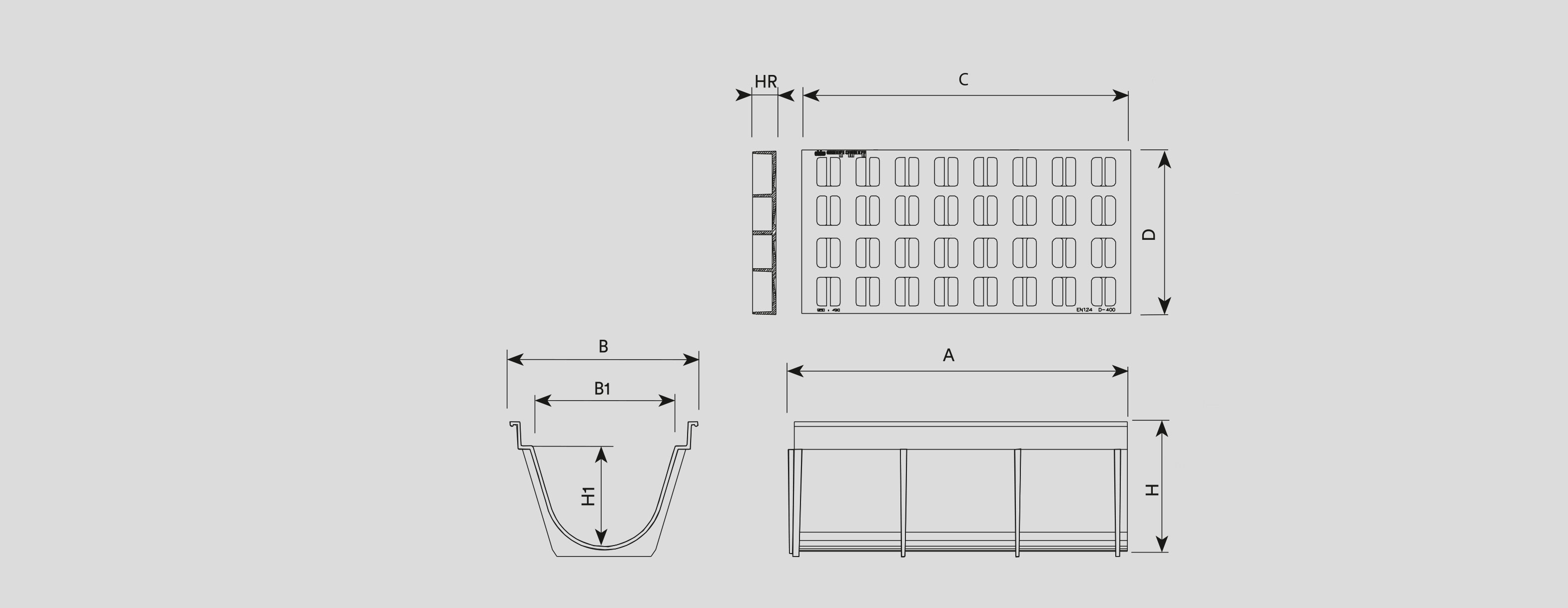 Covers and grates for sewage, manhole covers, cast iron, channels and sumps , Channels and drains , TCR50 TCR50 , 