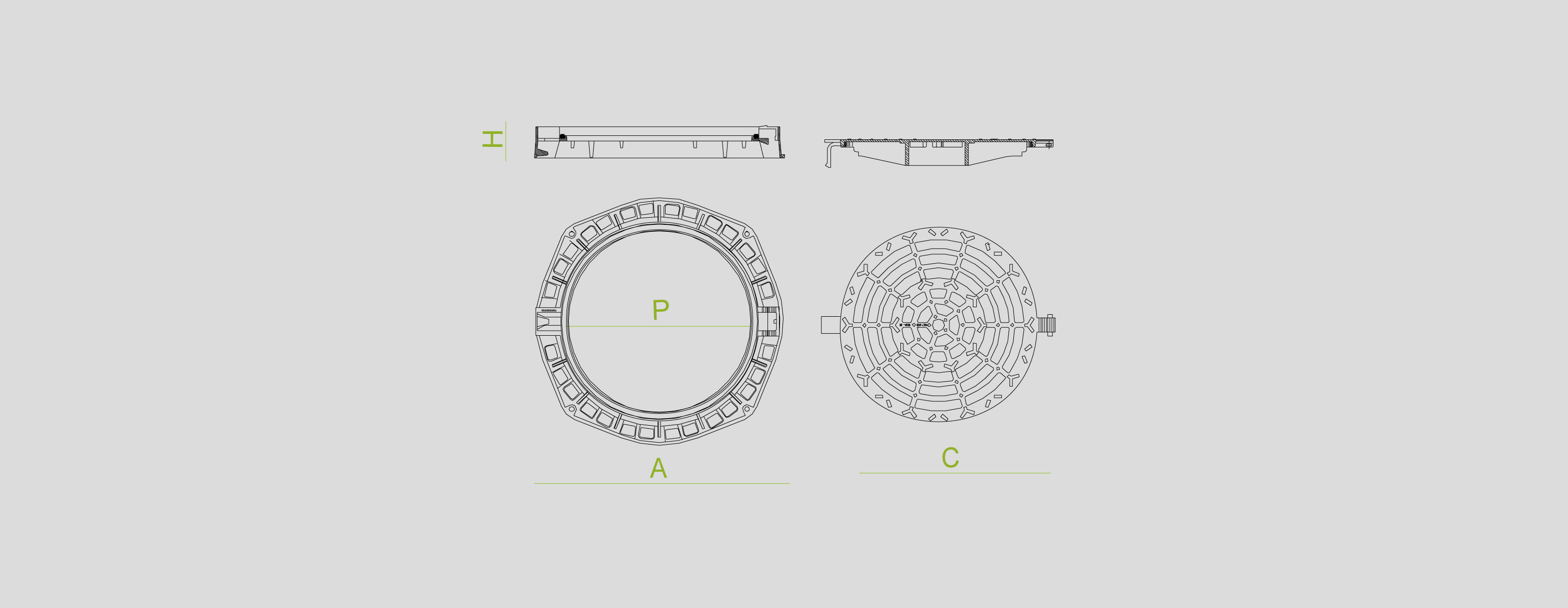 Covers and grates for sewage, manhole covers, cast iron, channels and sumps , Round Manhole Covers , TP3R Drim , 