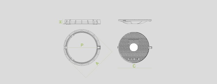 Covers and grates for sewage, manhole covers, cast iron, channels and sumps , Round Manhole Covers , TP3V Vip , 