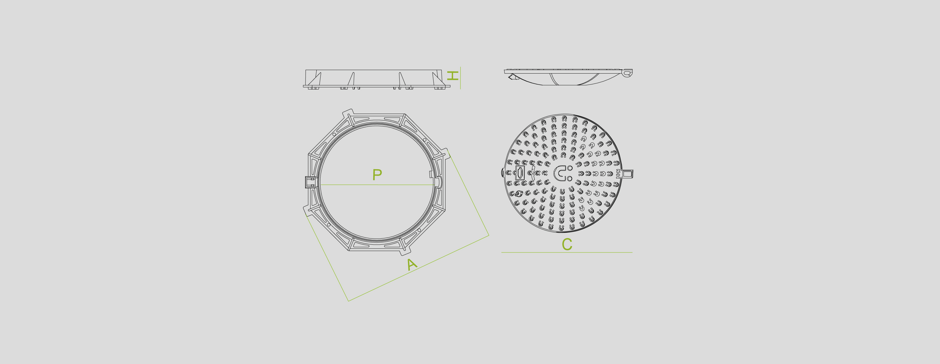 Covers and grates for sewage, manhole covers, cast iron, channels and sumps , Round Manhole Covers , TP460 Dex , 