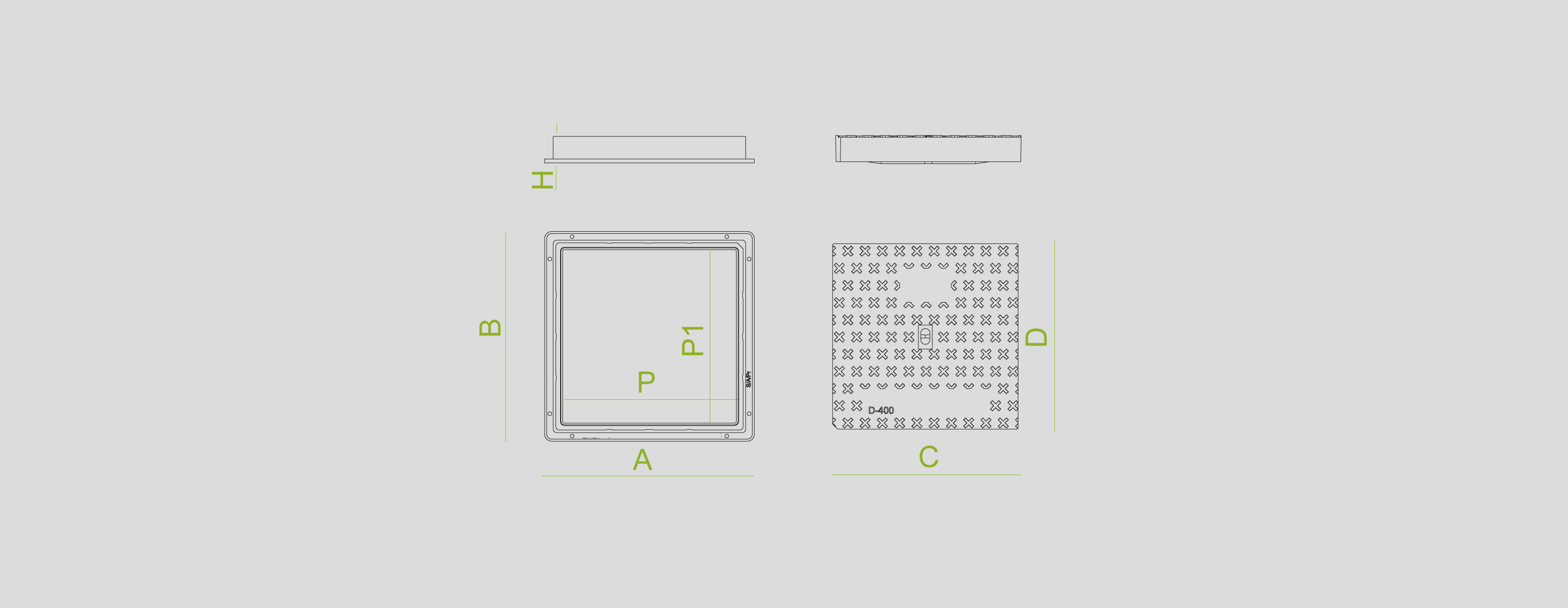 Covers and grates for sewage, manhole covers, cast iron, channels and sumps , Square manhole covers , TQ40D Hidraulica , 