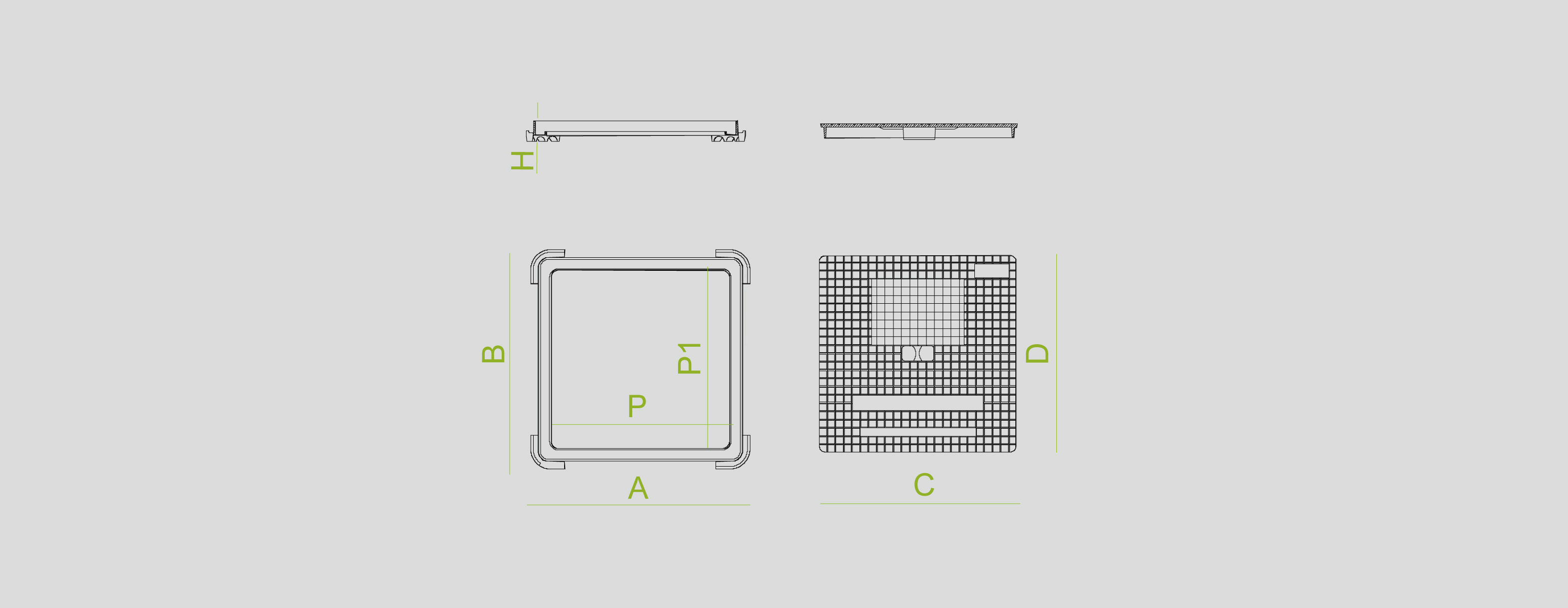 Covers and grates for sewage, manhole covers, cast iron, channels and sumps , Square manhole covers , TQ40 Hidraulica , 