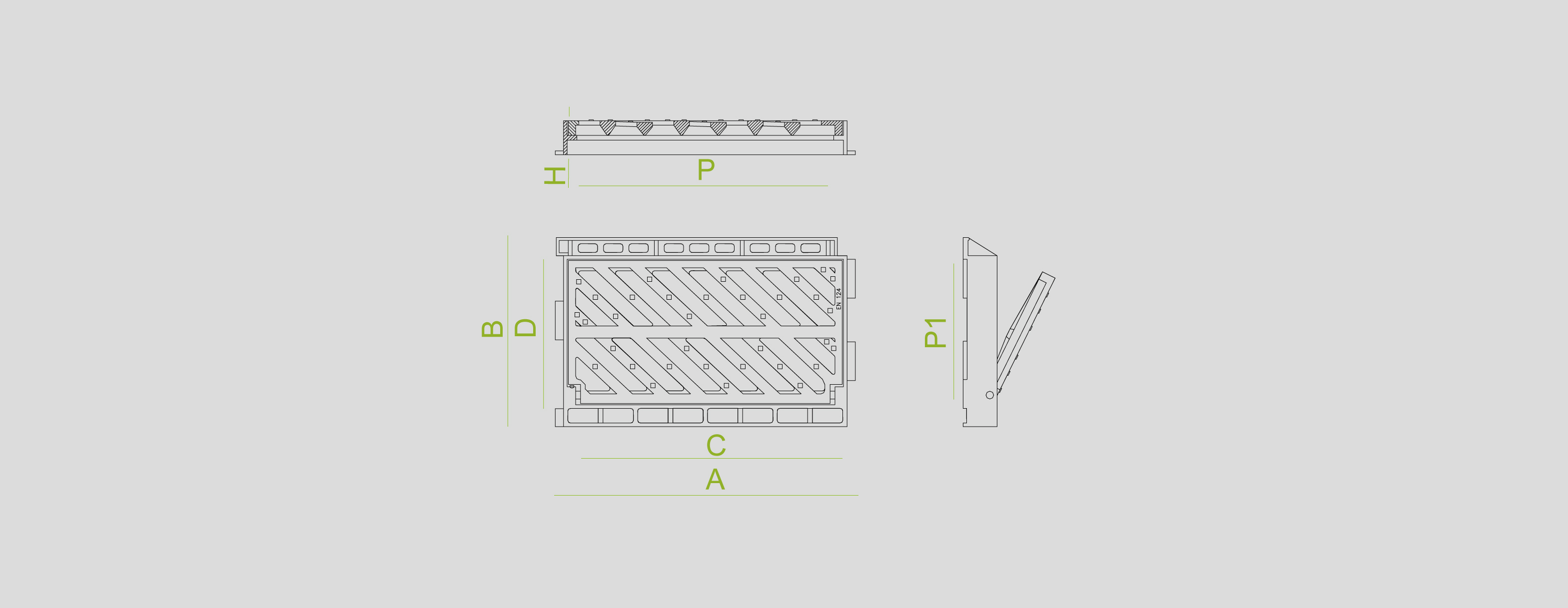 Tampons et grilles pour les égouts, regards, en fonte, caniveaux et avaloirs , Grilles , TR375 Diagonal , 