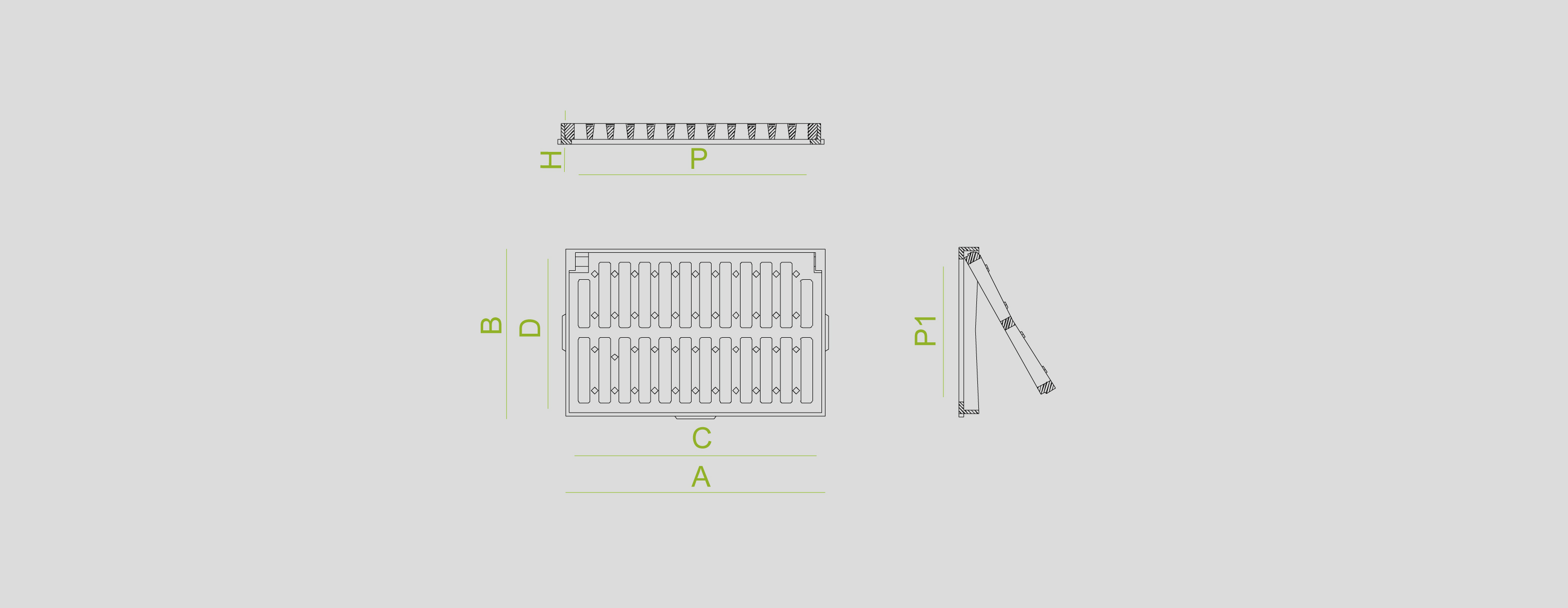Tampons et grilles pour les égouts, regards, en fonte, caniveaux et avaloirs , Grilles , TR7D4 Topo ,