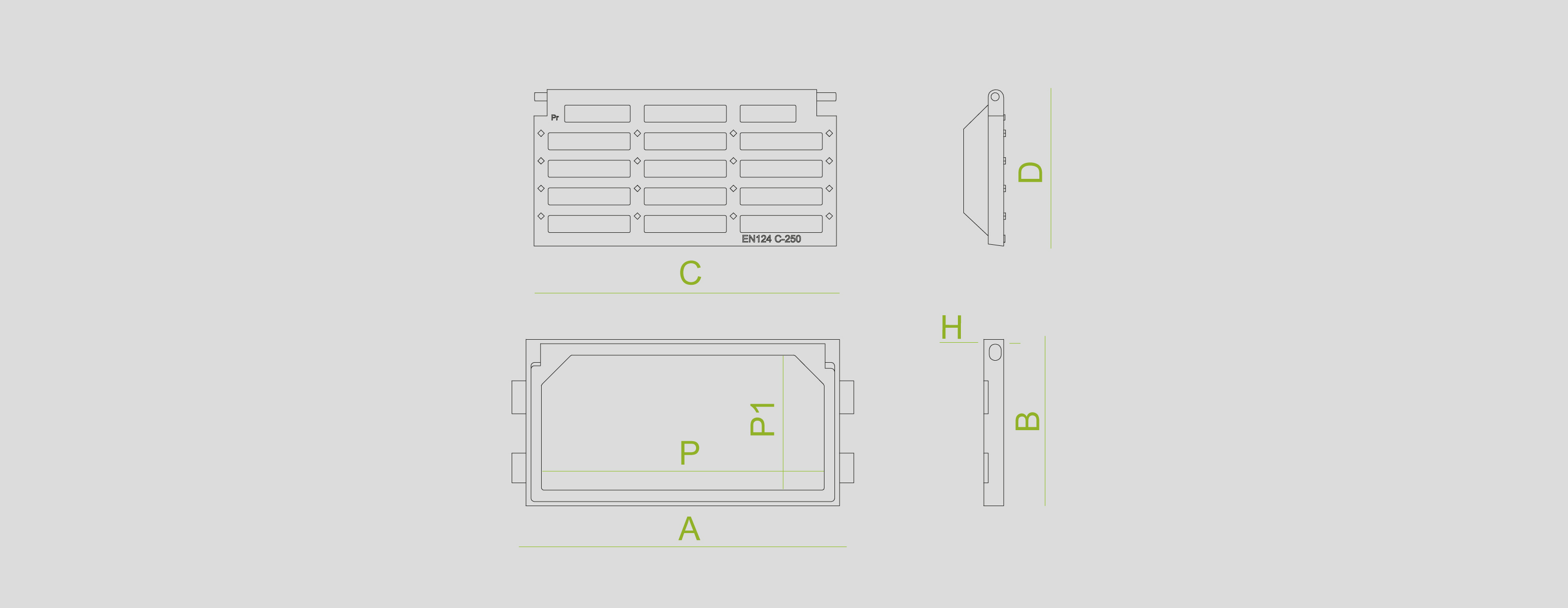 Covers and grates for sewage, manhole covers, cast iron, channels and sumps , Grates , TR9 Porto , 