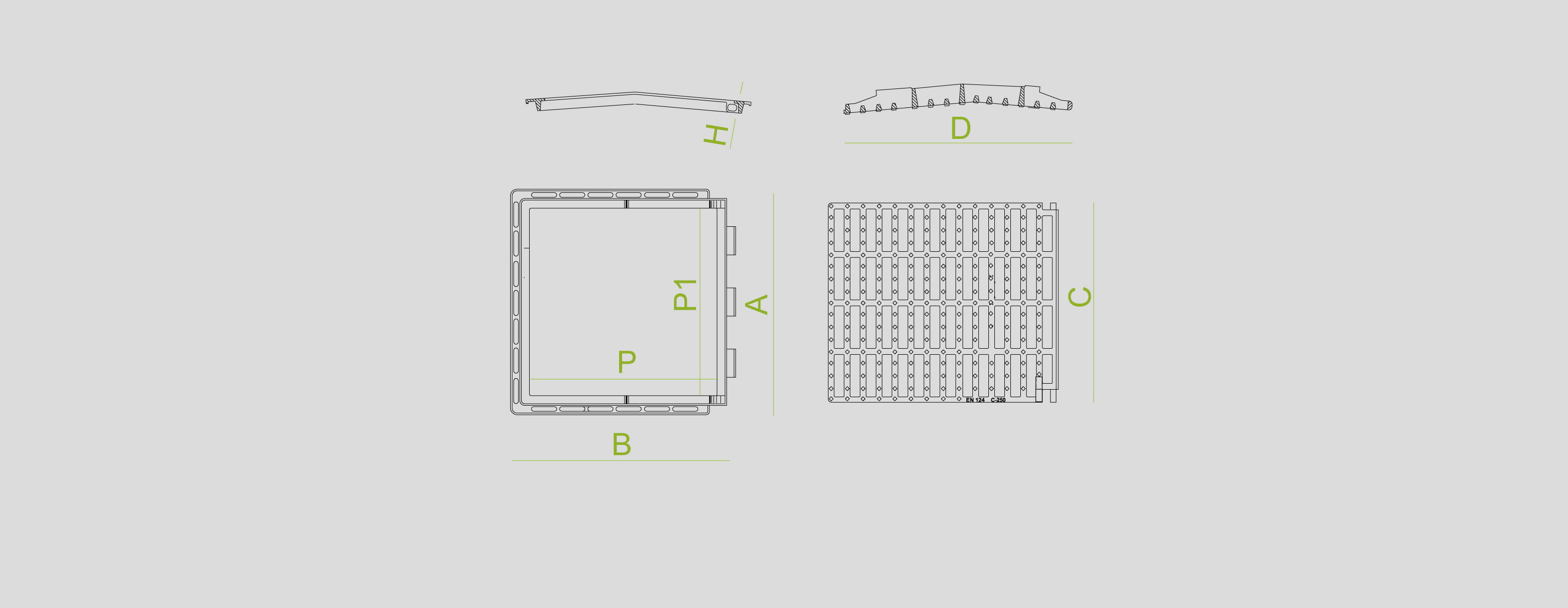 Covers and grates for sewage, manhole covers, cast iron, channels and sumps , Grates , TRV Concava , 