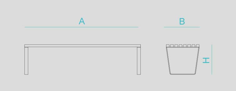 Street furniture with benches, litter bins, bollards, planters and equipment , Benches , UB12B Backless Egeo , 