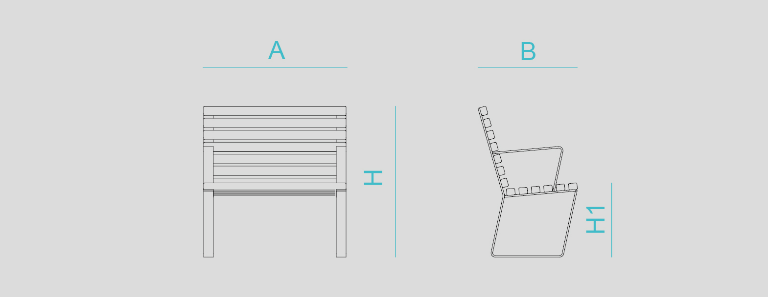 Street furniture with benches, litter bins, bollards, planters and equipment , Benches , UB12S Chair Egeo ,