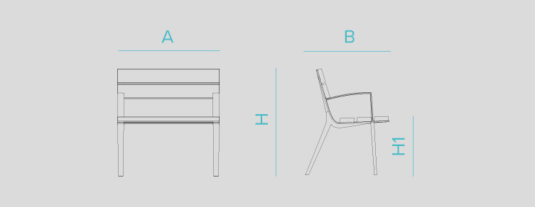 Mobilier urbain avec bancs, corbeilles, potelets, jardinières et équipement , Bancs , UB29S Chaise Oslo , 