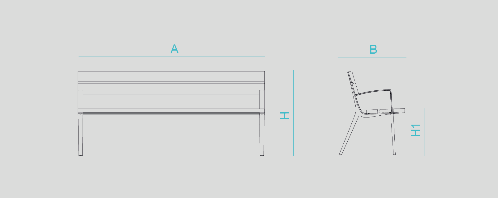 Street furniture with benches, litter bins, bollards, planters and equipment , Benches , UB29 Oslo bench , 