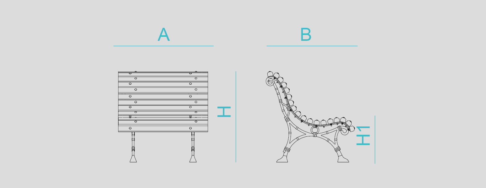 Street furniture with benches, litter bins, bollards, planters and equipment , Benches , UB6S Roma Chair , 