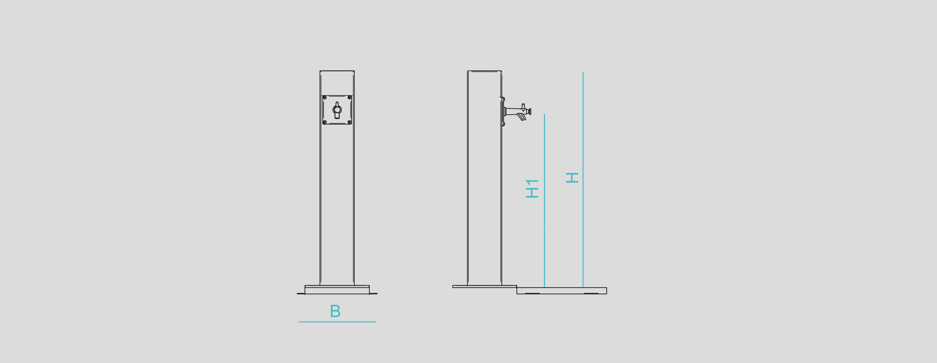 Street furniture with benches, litter bins, bollards, planters and equipment , Drinking Fountains , UF3 Cuadrada Drinking Fountain , 