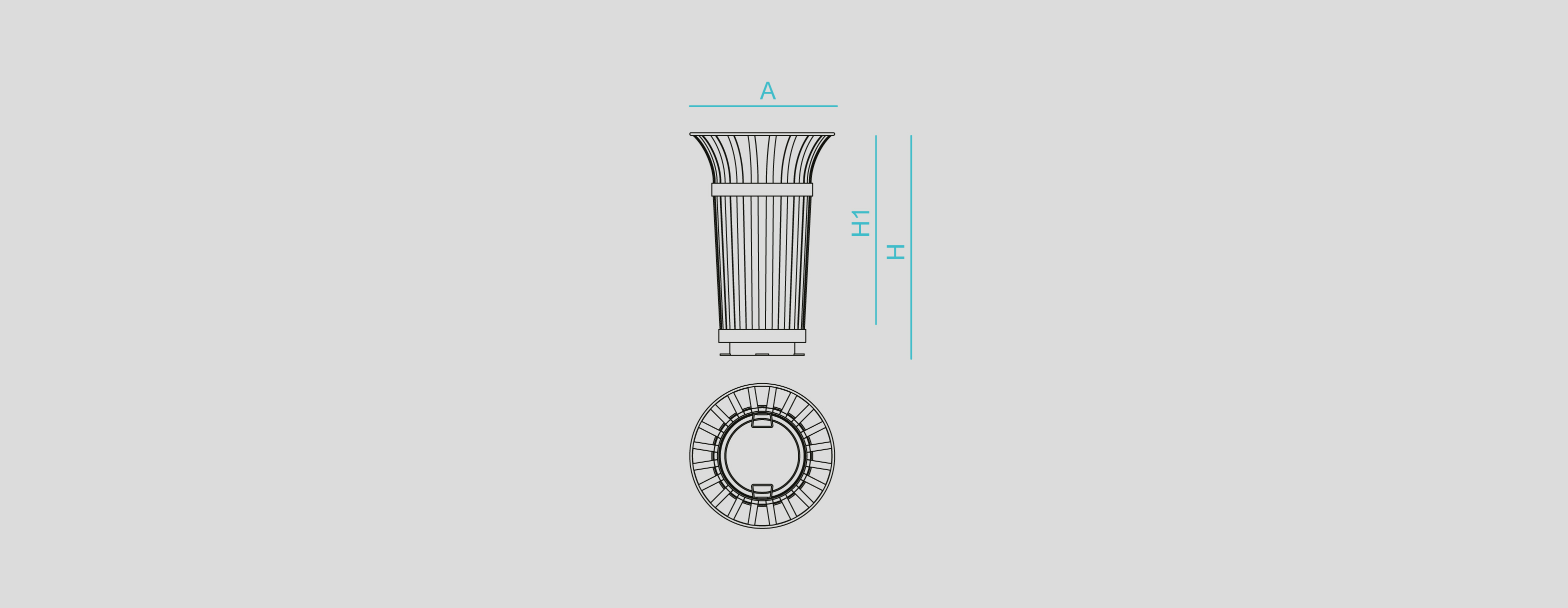 Street furniture with benches, litter bins, bollards, planters and equipment , Litter bins , UP17 Flor Litter bin , 