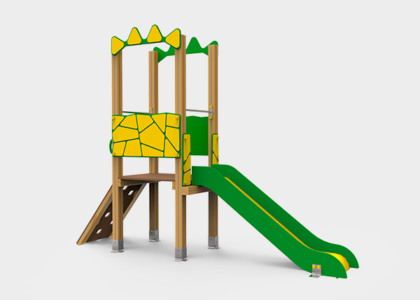 Aire de jeux avec toboggans, balançoires et jeux pour enfants , Ligne Dino , PDC1 ROX , 