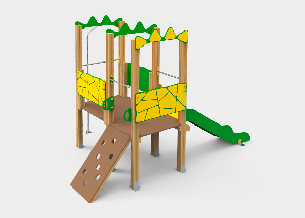 Parques infantiles con columpios, toboganes y juegos infantiles , Línea Dino , PDC3 DEX , 