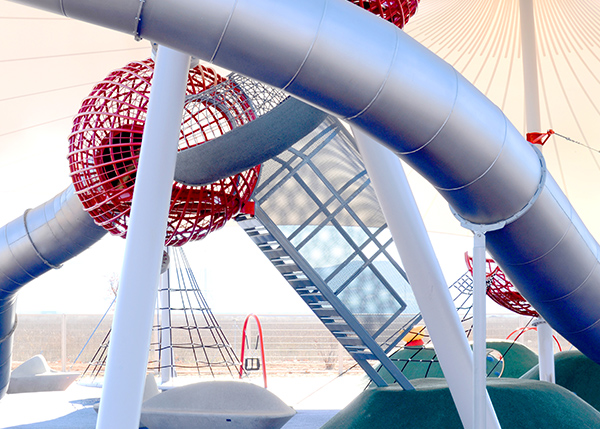 Aire de jeux avec toboggans, balançoires et jeux pour enfants , Ligne Parcs à thème , RECRE1 Parc thématique The Cover , 