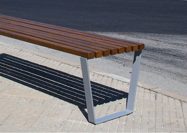 Street furniture with benches, litter bins, bollards, planters and equipment , Benches , UB12B Backless Egeo , 