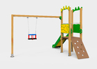 Aire de jeux avec toboggans, balançoires et jeux pour enfants , Ligne Dino , PDC2 MAX , 