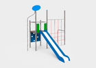 Aire de jeux avec toboggans, balançoires et jeux pour enfants , Ligne Fly , PFC2 HELI , 