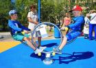 Aire de jeux avec toboggans, balançoires et jeux pour enfants , Ressorts , PML29 Balancier Sol , 