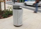 Street furniture with benches, litter bins, bollards, planters and equipment , Litter bins , UP23T Mielek Top Litter bin , 