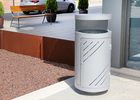 Street furniture with benches, litter bins, bollards, planters and equipment , Litter bins , UP23T Mielek Top Litter bin , 