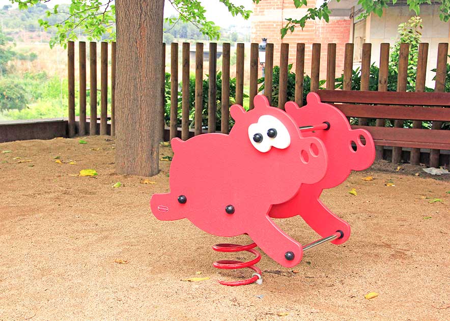 Aire de jeux avec toboggans, balançoires et jeux pour enfants , Ressorts , PML5 Ressort Pig , 