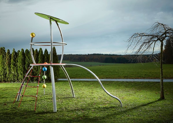 Aire de jeux avec toboggans, balançoires et jeux pour enfants , Ligne Style , PYC1 Marte , 