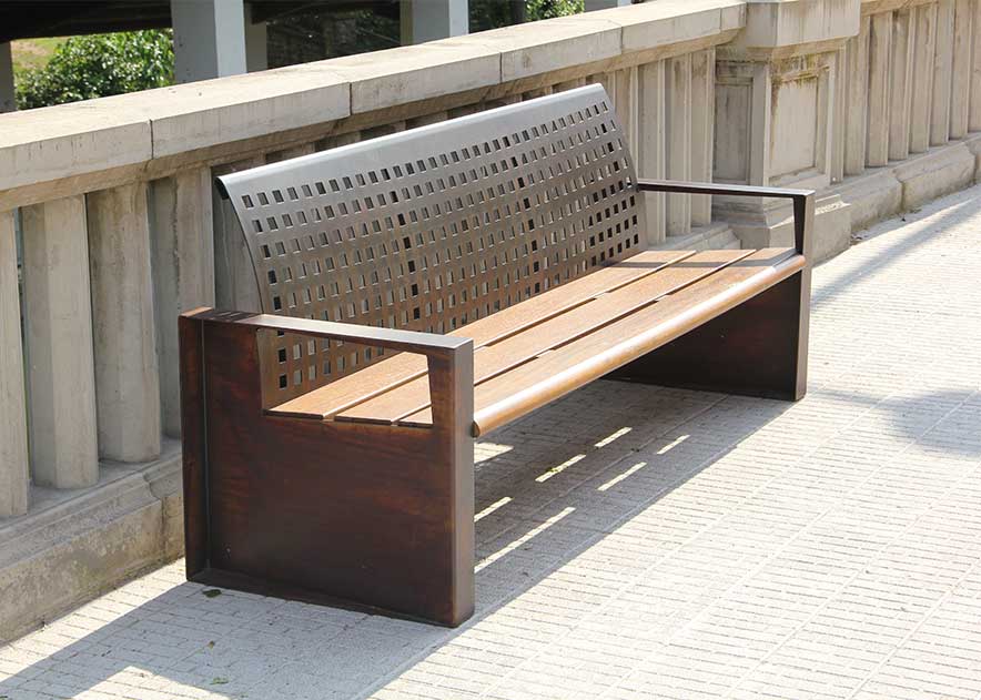 Street furniture with benches, litter bins, bollards, planters and equipment , Benches , UB23 Most Bench , 