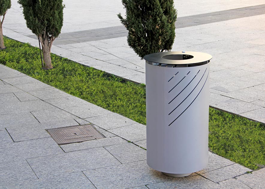 Street furniture with benches, litter bins, bollards, planters and equipment , Litter bins , UP23 Mielek.r Litter bin , 