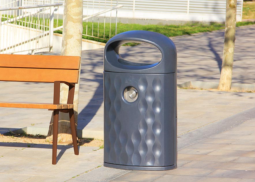 Street furniture with benches, litter bins, bollards, planters and equipment , Litter bins , UP80 Eterna Litter bin , 