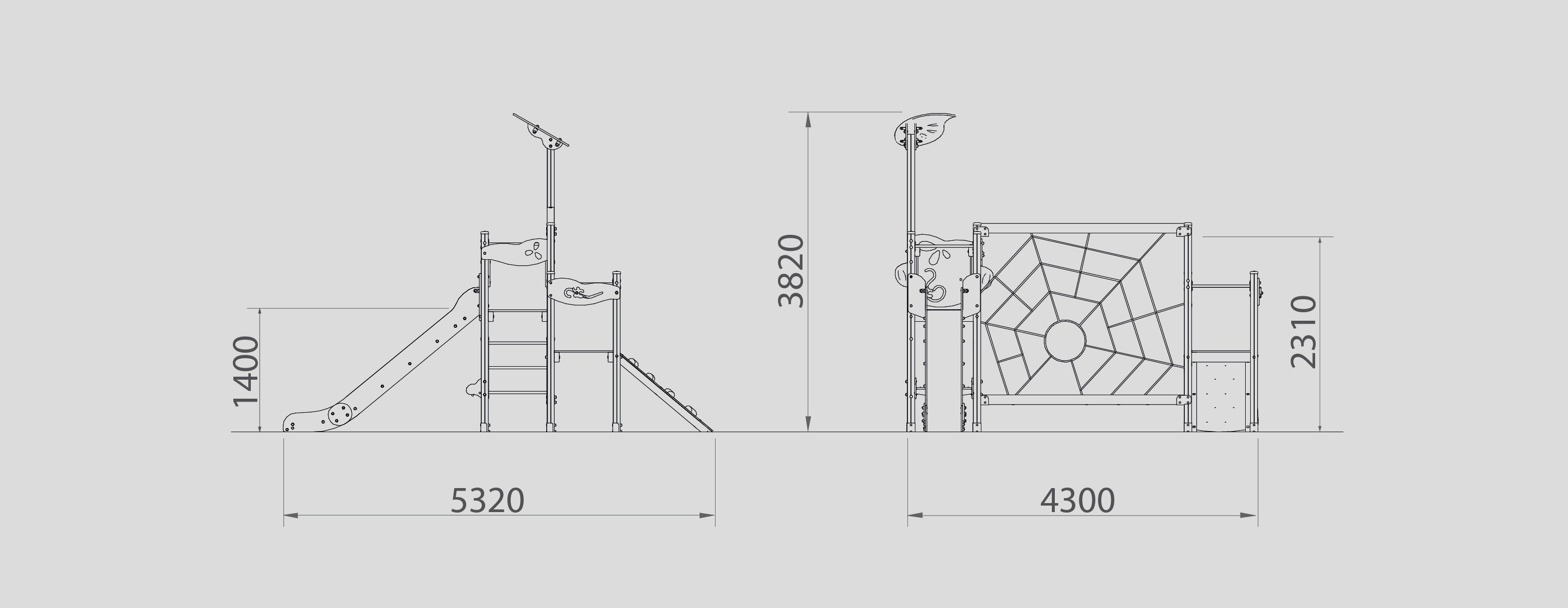 Playgrounds with slides, swings and children's games , Ekko Line  , PEC2 EURIA , 