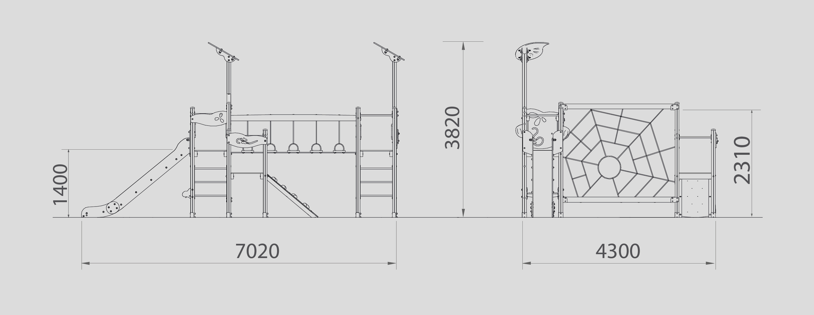 Playgrounds with slides, swings and children's games , Ekko Line  , PEC3 Lia , 