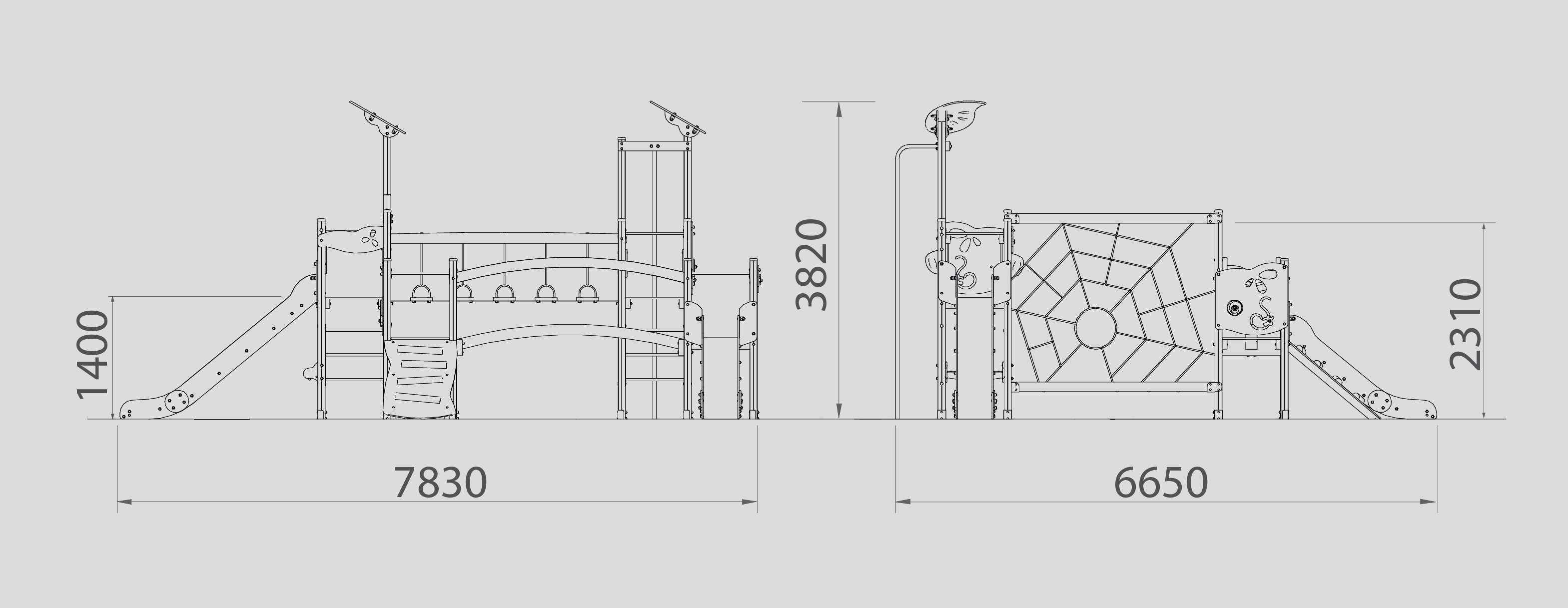 Playgrounds with slides, swings and children's games , Ekko Line  , PEC4 GAIA , 