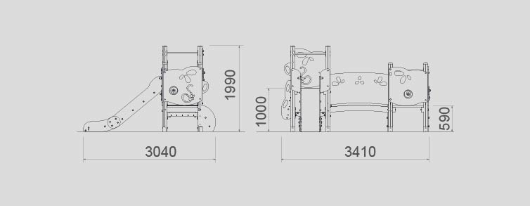 Playgrounds with slides, swings and children's games , Ekko Line  , PEC6 MINA , 