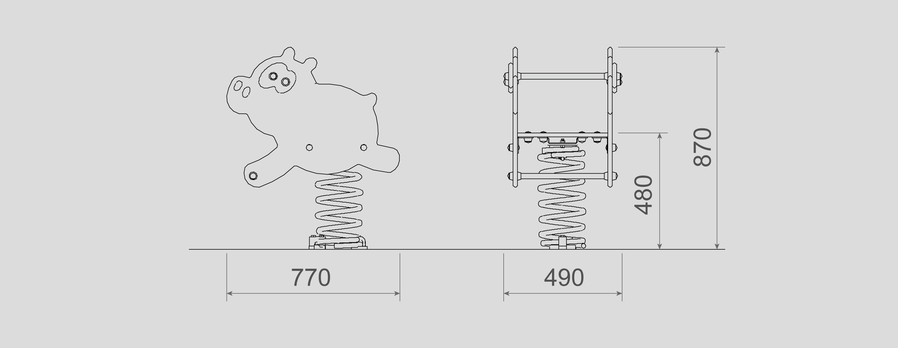 Parques infantiles con columpios, toboganes y juegos infantiles , Muelles , PML5 Muelle Pig , 