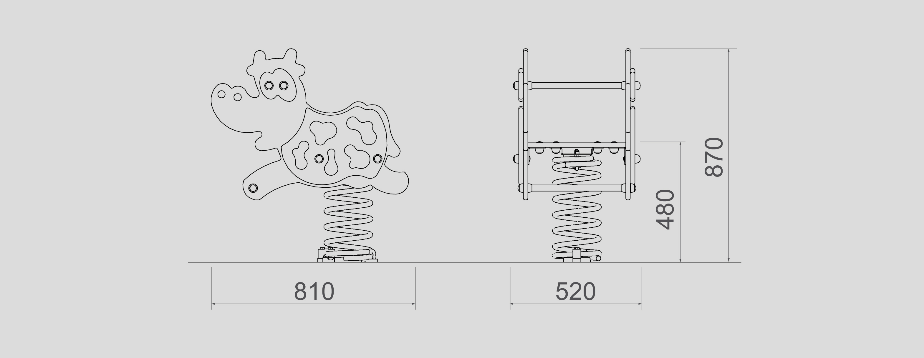 Playgrounds with slides, swings and children's games , Spring Swings , PML7 Vaca spring swing , 