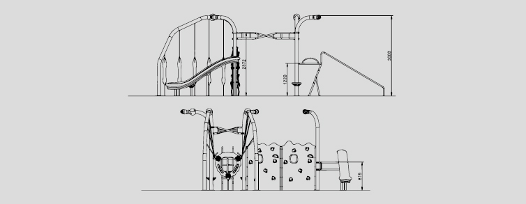 Playgrounds with slides, swings and children's games , Montain Line , PMNC7 CARDIER ,