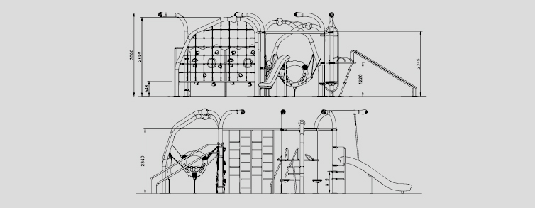 Playgrounds with slides, swings and children's games , Montain Line  , PMNC8 ALTO , 