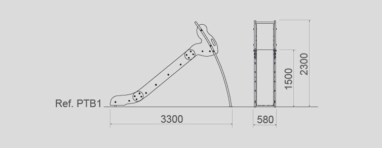 Playgrounds with slides, swings and children's games , Slides , PTB1 Fast Slide , 