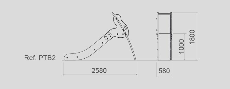 Playgrounds with slides, swings and children's games , Slides , PTB2 Slow Slide , 