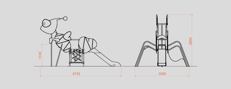 Playgrounds with slides, swings and children's games , Animal Line , PTC1 FLIK , 